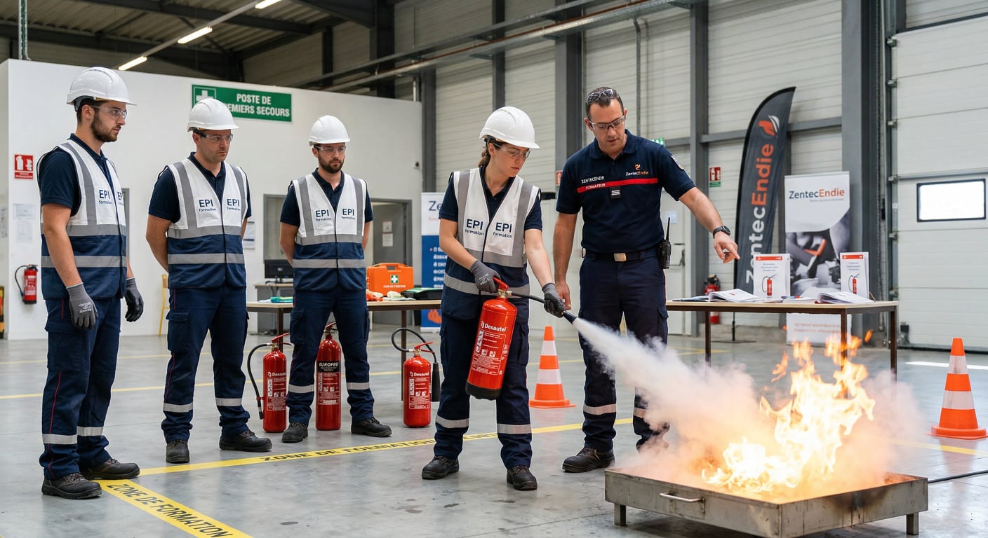 Manipulation extincteurs